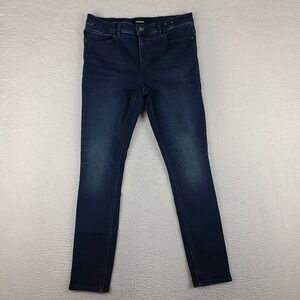 EXPRESS Jeans Womens 12 Blue Legging High Rise Stretch + Dark Wash Denim